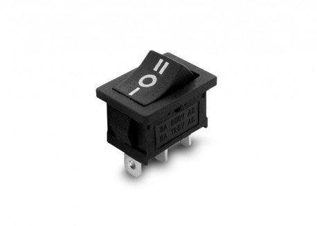 Pulsador (ON)-OFF-(ON) SP3T - 22A/250V, 32x14mm, Tecla I-O-II, 2 Unidades